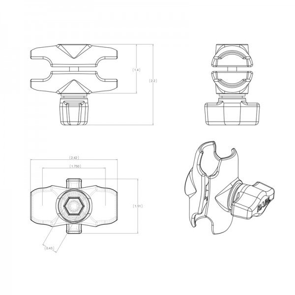  RAM Mounts Socket Arm kurz