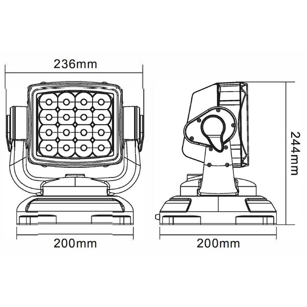 LIGHTPARTZ LED Suchscheinwerfer Fernbedienung 10° 800m schwarz