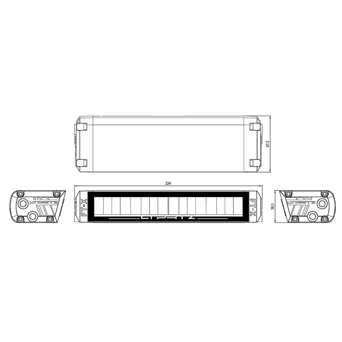 Lightpartz Flat-X 9" LED Fernscheinwerfer 30° Lightbar ECE