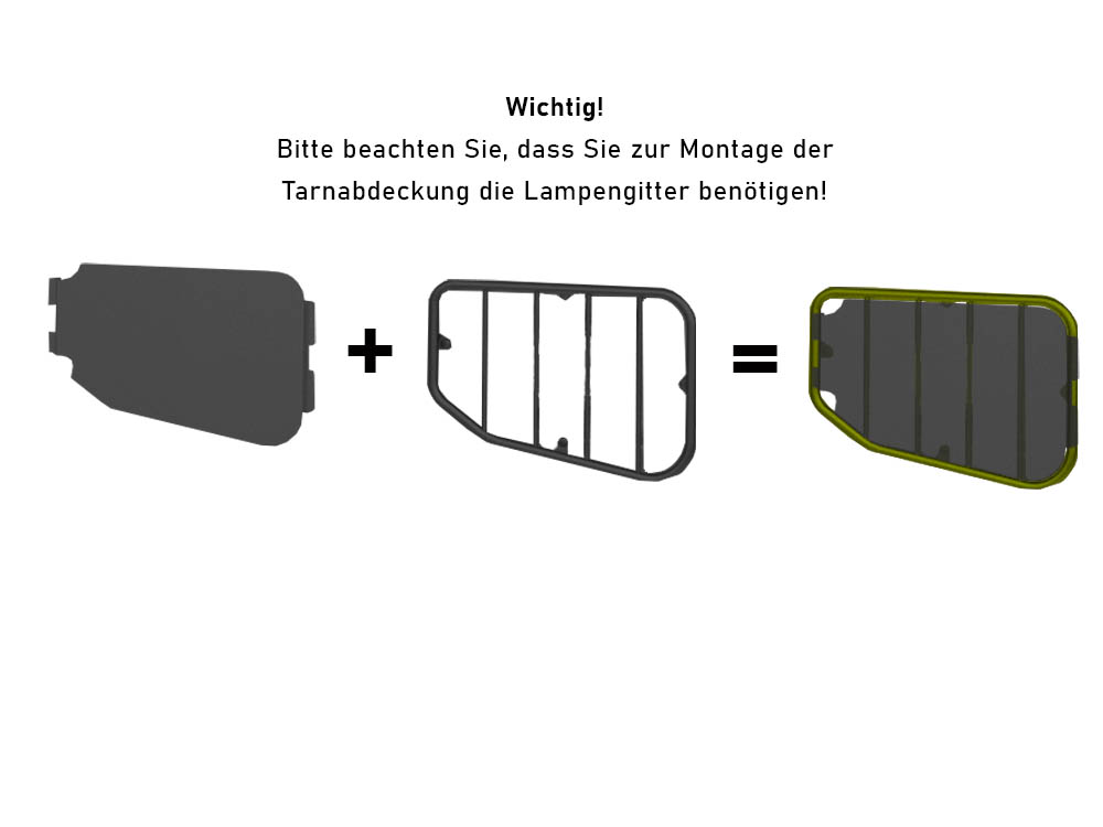 Tarnabdeckung für Nebelscheinwerfer/Tagfahrlicht 